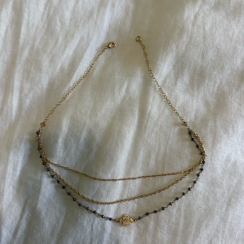 Gold and Black Layered Necklace